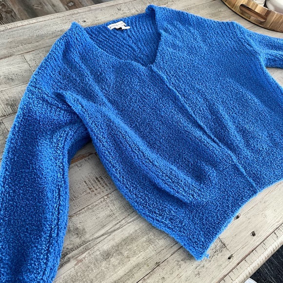 royal blue fuzzy sweater